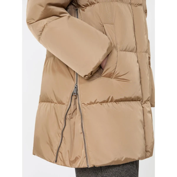 Max Mara Newbembo Water-Repellent Taffeta Midi Parka in Camel | Coats | Coveti