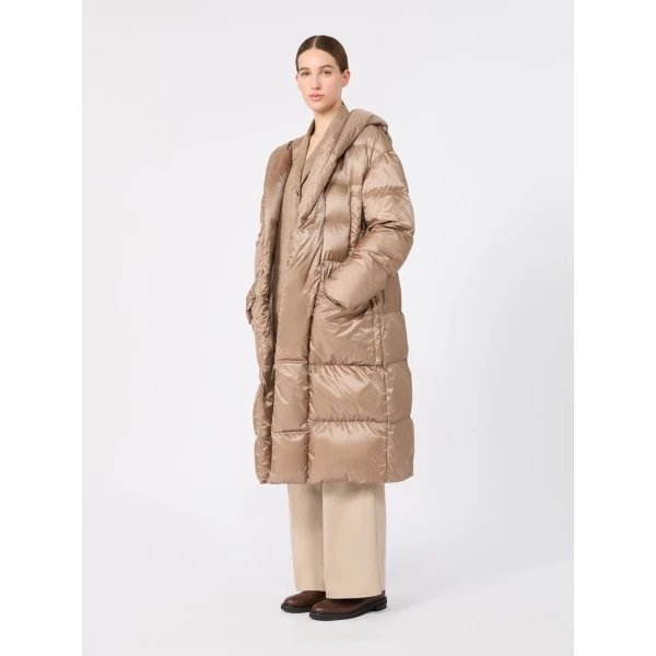 Max Mara Nido Long Water-Repellent Puffer in Clay | Coats | Coveti