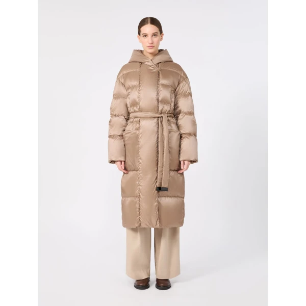 Max Mara Nido Long Water-Repellent Puffer in Clay | Coats | Coveti