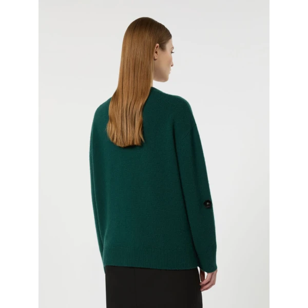 Max Mara Nigella Embroidered Wool and Cashmere Sweater in Green | Sweaters | Coveti