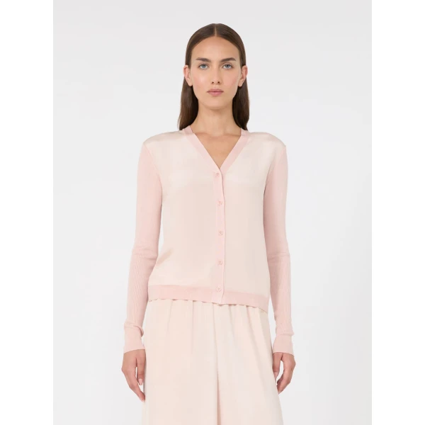 Max Mara Ninfee Cashmere and Silk Cardigan in Pink | Cardigan | Coveti