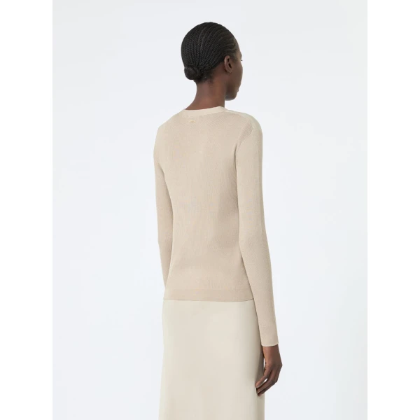 Max Mara Ninfee Cashmere and Silk Cardigan in Stone Grey | Cardigan | Coveti