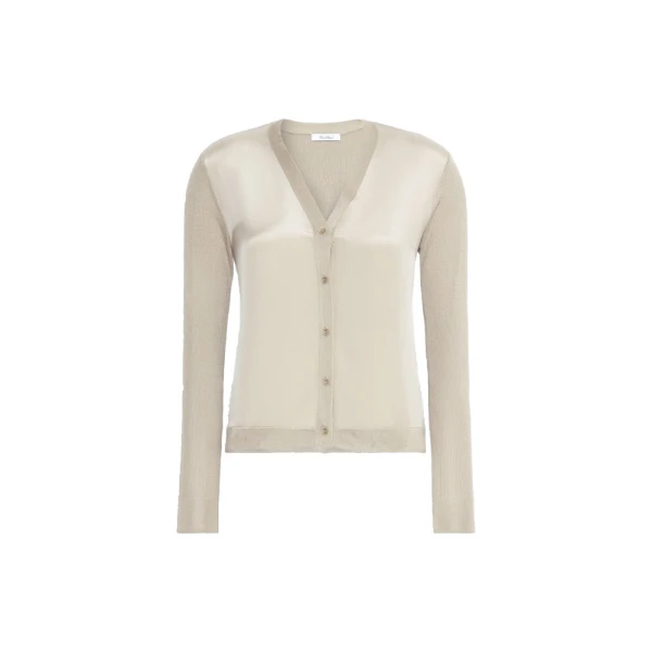 Ninfee Cashmere and Silk Cardigan in Stone Grey