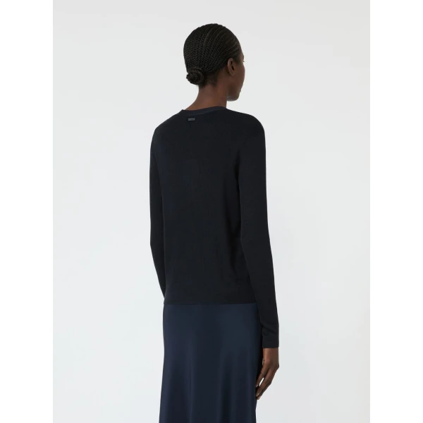 Max Mara Ninfee Cashmere and Silk Cardigan in Ultramarine | Cardigan | Coveti