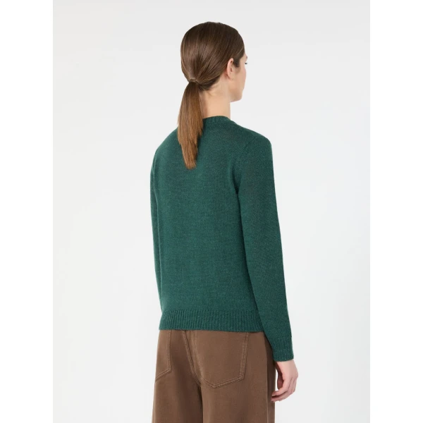 Max Mara Nitra Alpaca and Wool Intarsia Jumper in Dark Green | Sweaters | Coveti