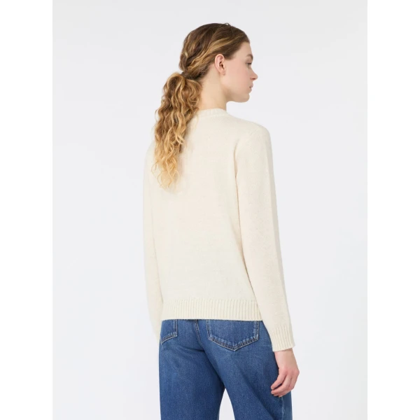 Max Mara Nitra Alpaca and Wool Intarsia Jumper in Ice Grey | Sweaters | Coveti