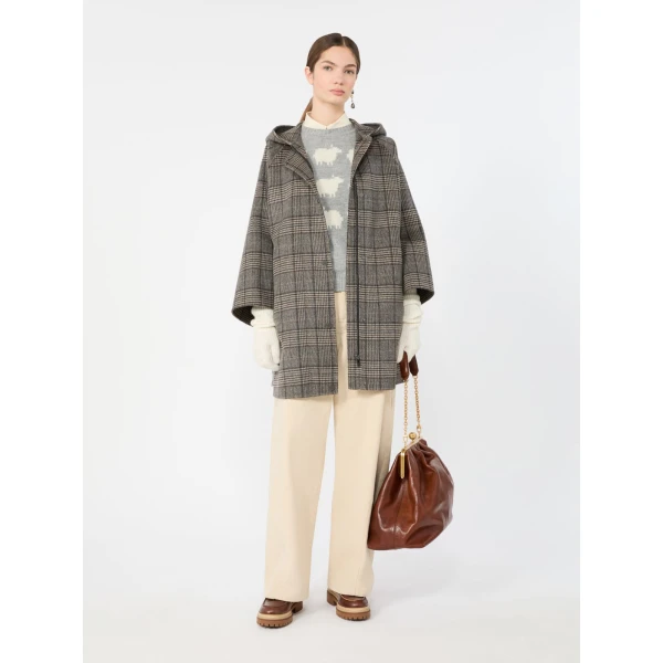 Max Mara Nitra Alpaca and Wool Intarsia Jumper in Light Grey | Sweaters | Coveti