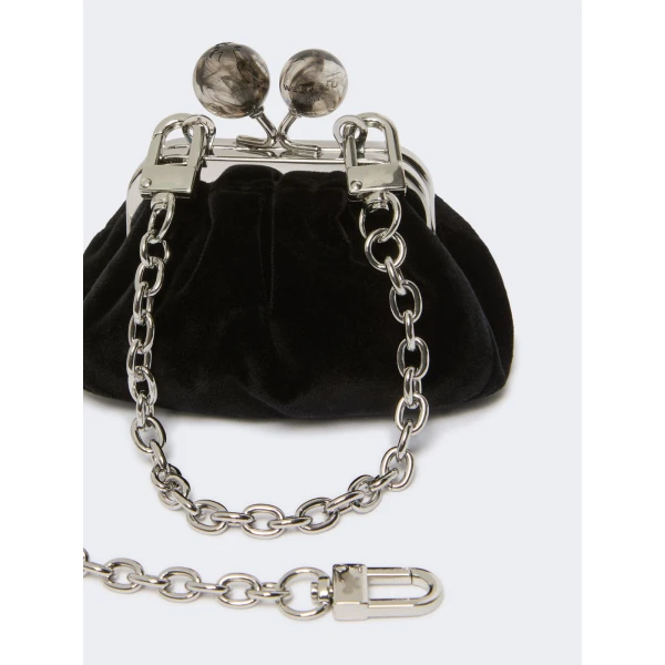 Max Mara Nocino Velvet Nano Pasticcino Bag in Black | Mini Bags | Coveti
