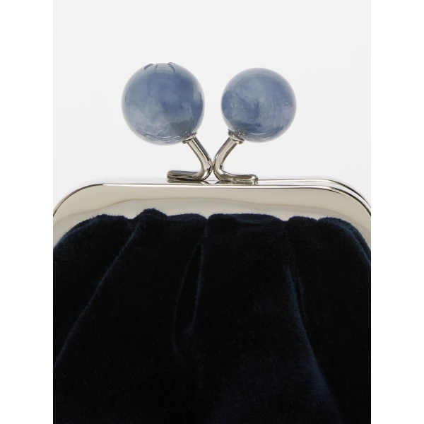 Max Mara Nocino Velvet Nano Pasticcino Bag in Midnight Blue | Mini Bags | Coveti