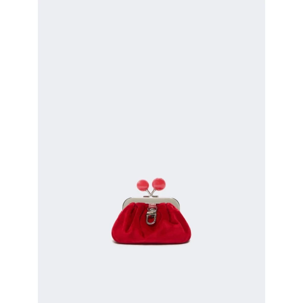 Max Mara Nocino Velvet Nano Pasticcino Bag in Red | Mini Bags | Coveti