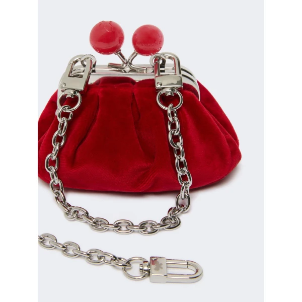 Max Mara Nocino Velvet Nano Pasticcino Bag in Red | Mini Bags | Coveti