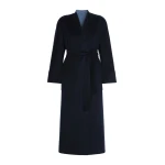 Max Mara Nodo Reversible Wool Wrap Coat in Navy | Wool Coat | Coveti