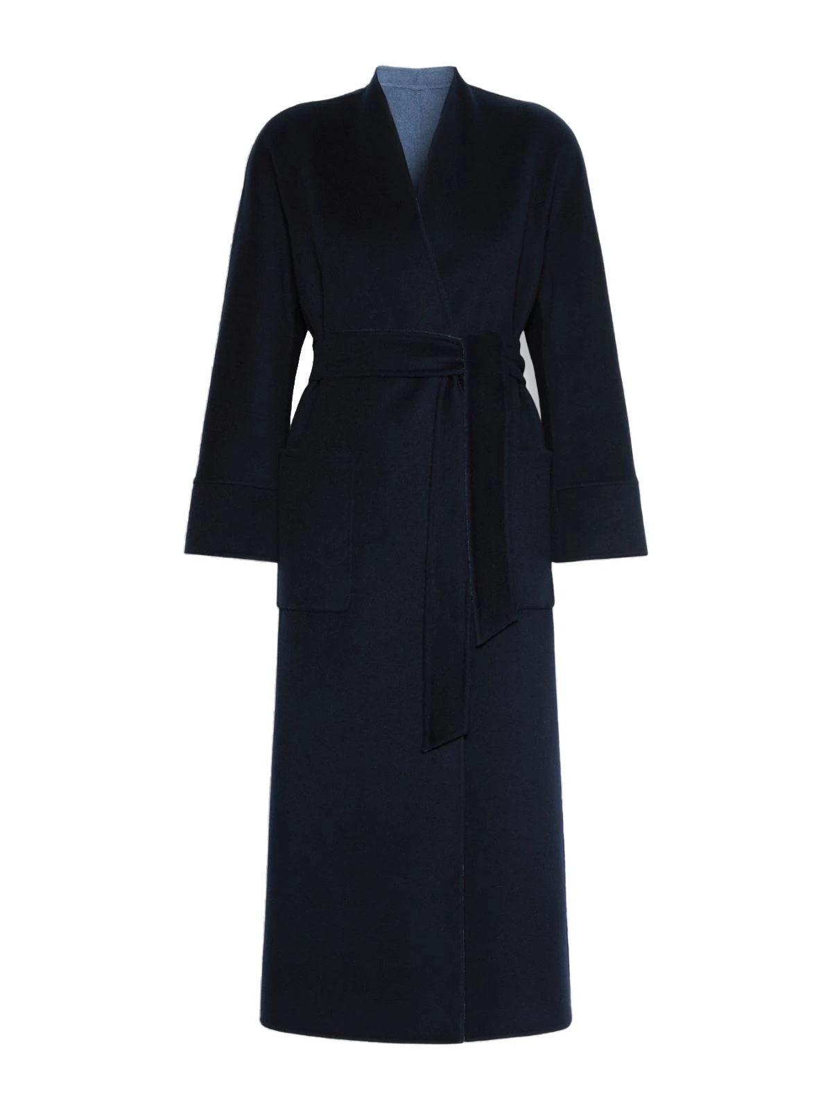 Max Mara Nodo Reversible Wool Wrap Coat in Navy Max Mara Nodo Reversible Wool Wrap Coat in Navy | Wool Coat | Coveti