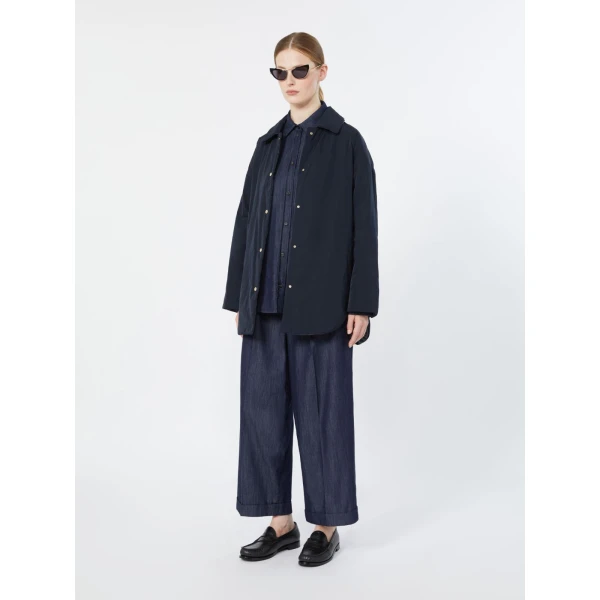 Max Mara Nora Cotton Denim Shirt in Midnight Blue | Shirts | Coveti