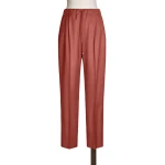 Max Mara Nordica Wool Gabardine Drawstring Trousers in Red | Tailored pants | Coveti