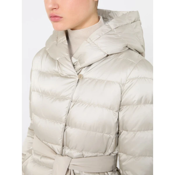 Max Mara Novef Reversible Water-Repellent Satin Down Jacket in Sand | Jackets | Coveti