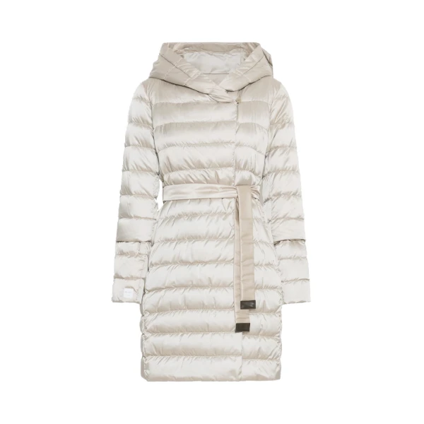 Max Mara Novef Reversible Water-Repellent Satin Down Jacket in Sand | Jackets | Coveti