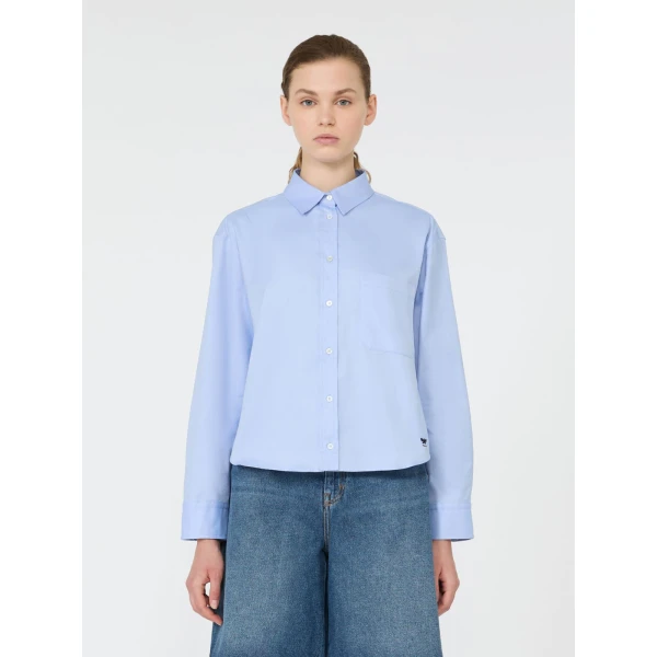 Max Mara Nuoro Cotton Oxford Shirt in Light Blue | Shirts | Coveti