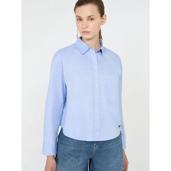 Max Mara Nuoro Cotton Oxford Shirt in Light Blue | Shirts | Coveti