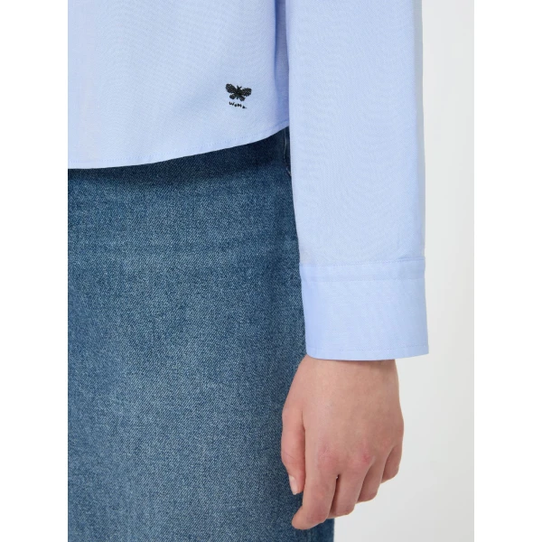 Max Mara Nuoro Cotton Oxford Shirt in Light Blue | Shirts | Coveti
