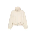 Max Mara Nuraghe Water-Repellent Canvas Windbreaker in Ivory | Coats | Coveti