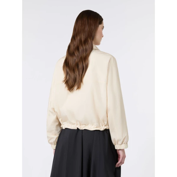 Max Mara Nuraghe Water-Repellent Canvas Windbreaker in Ivory | Coats | Coveti