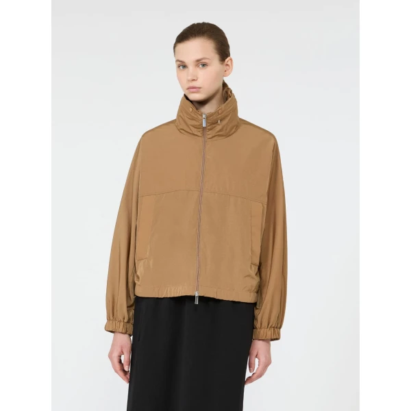 Max Mara Nuraghe Water-Repellent Canvas Windbreaker in Tobacco | Coats | Coveti