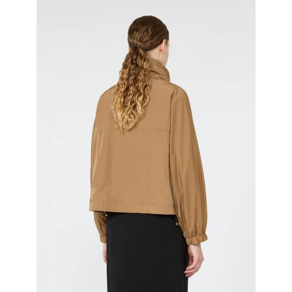 Max Mara Nuraghe Water-Repellent Canvas Windbreaker in Tobacco | Coats | Coveti