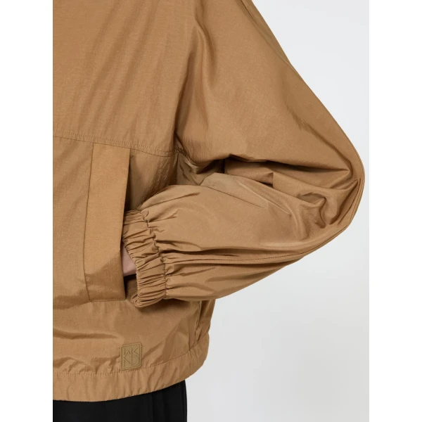 Max Mara Nuraghe Water-Repellent Canvas Windbreaker in Tobacco | Coats | Coveti