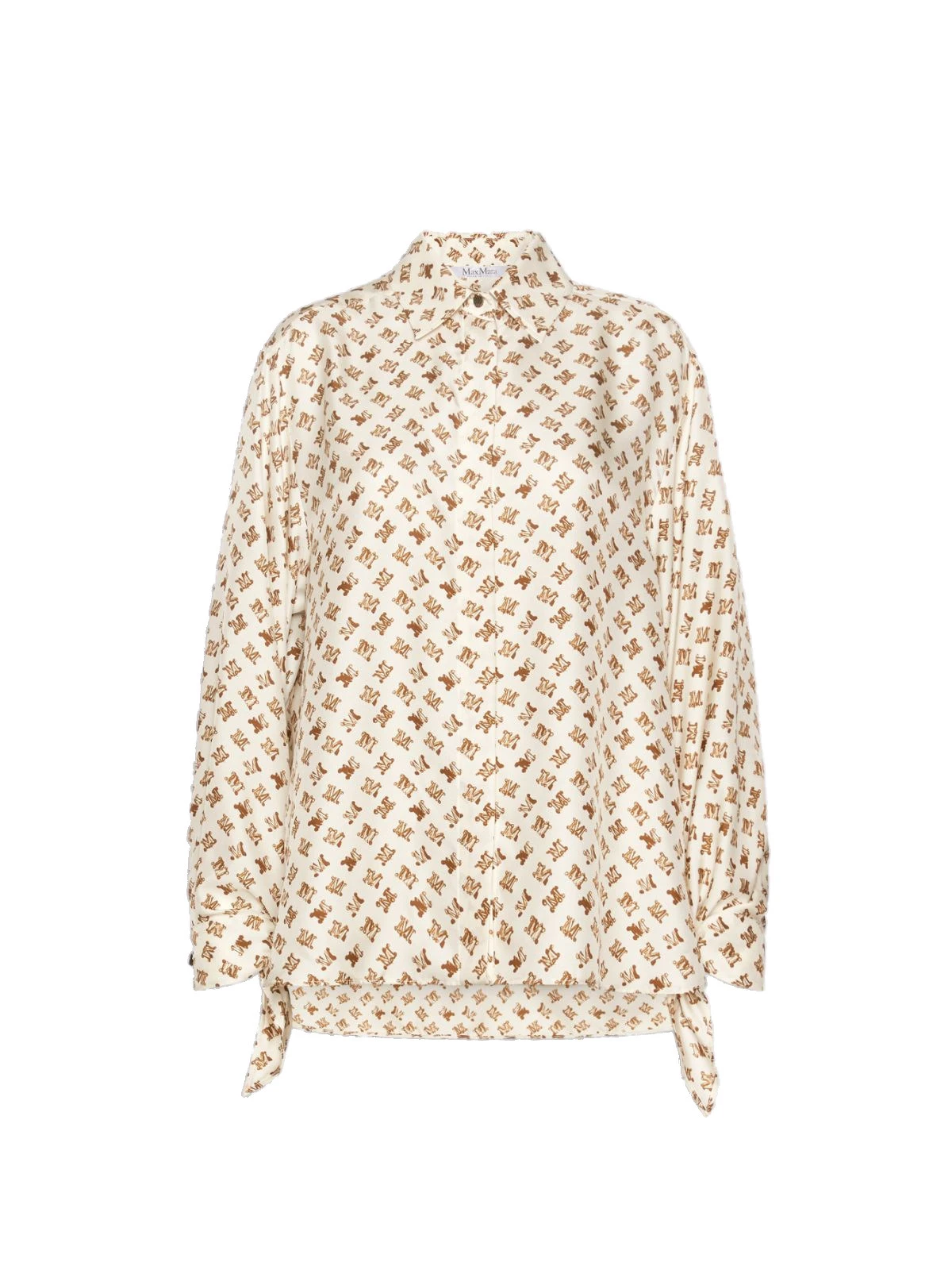 Max Mara Obice Oversized Printed Silk Shirt in White Max Mara Obice Oversized Printed Silk Shirt in White | Shirts | Coveti