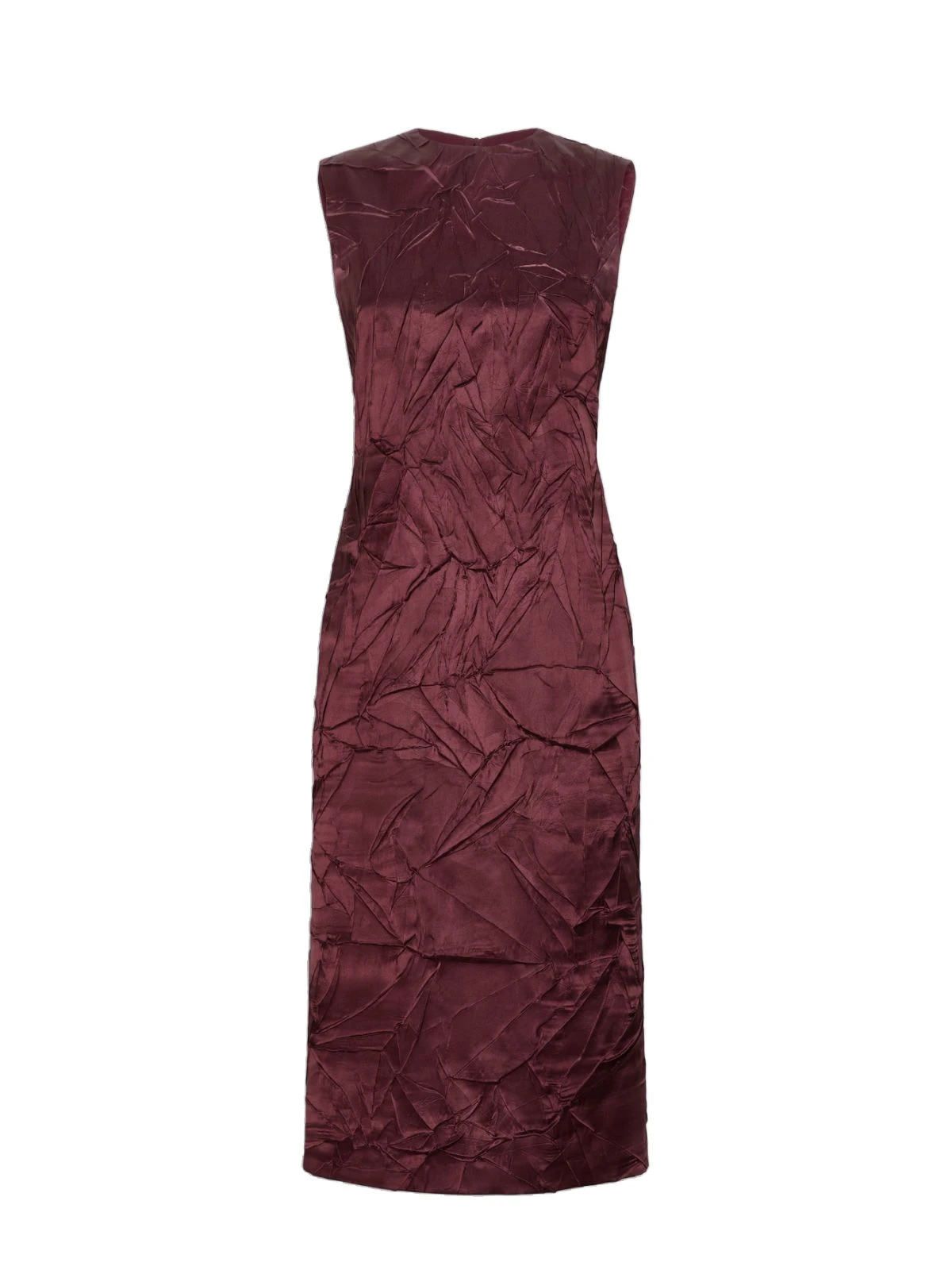 Max Mara Obliqua Satin Princess-Line Dress in Bordeaux Max Mara Obliqua Satin Princess-Line Dress in Bordeaux | Midi Dresses | Coveti