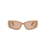 Max Mara Oboli Rectangular Sunglasses in Camel | Sunglasses | Coveti