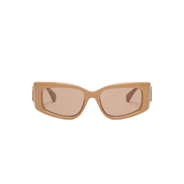 Max Mara Oboli Rectangular Sunglasses in Camel | Sunglasses | Coveti