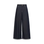 Max Mara Occhio Cotton Denim Wide-Leg Jeans in Ultramarine | Denim | Coveti