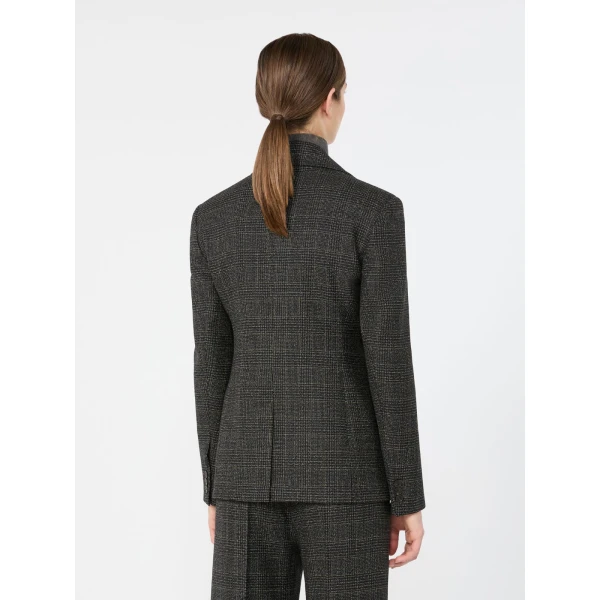 Max Mara Occhio Prince of Wales Check Wool Blazer in Dark Grey | Blazers | Coveti