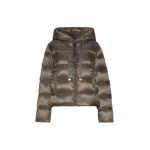 Max Mara Oceano Short Water-Repellent Puffer Jacket in Dark Green | Jackets | Coveti