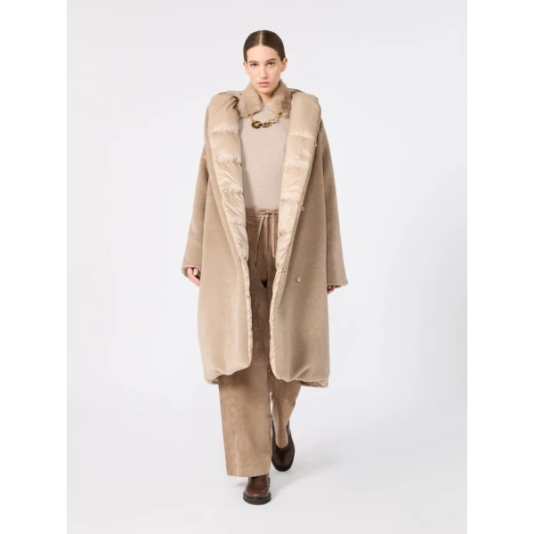 Max Mara Ode Reversible Alpaca and Wool Puffer Jacket in Beige | Jackets | Coveti
