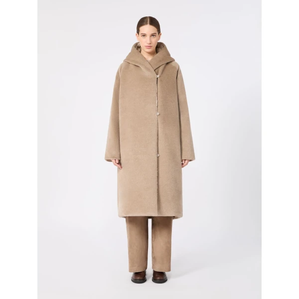 Max Mara Ode Reversible Alpaca and Wool Puffer Jacket in Beige | Jackets | Coveti
