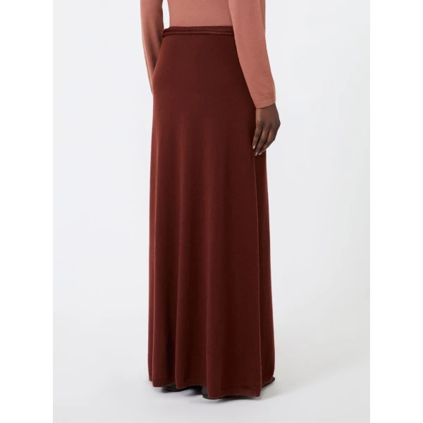 Max Mara Oggi Long Cashmere Skirt in Rust | Maxi Skirts | Coveti