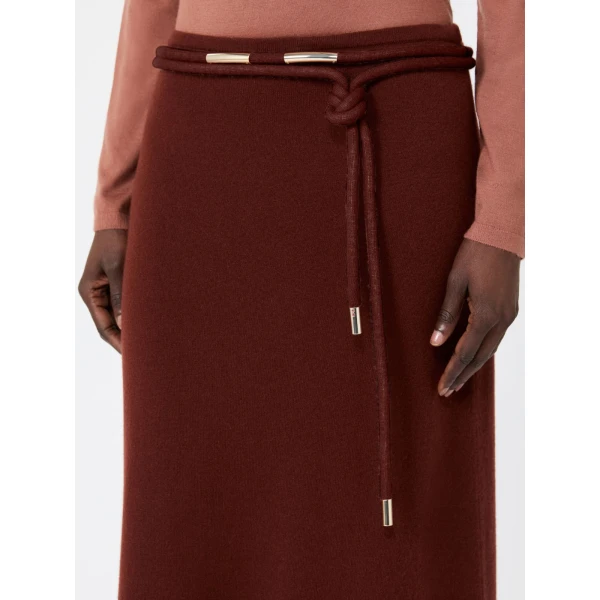 Max Mara Oggi Long Cashmere Skirt in Rust | Maxi Skirts | Coveti