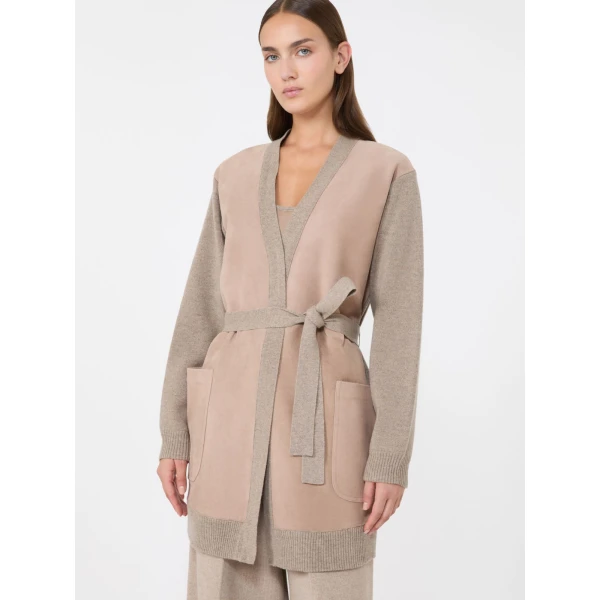 Max Mara Oliveto Wool and Cashmere Cardigan in Beige | Cardigan | Coveti