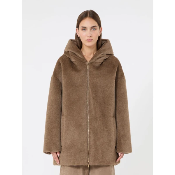 Max Mara Olivia Reversible Wool and Alpaca Puffer Jacket in Honey | Jackets | Coveti