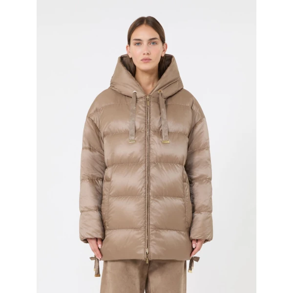 Max Mara Olivia Reversible Wool and Alpaca Puffer Jacket in Honey | Jackets | Coveti