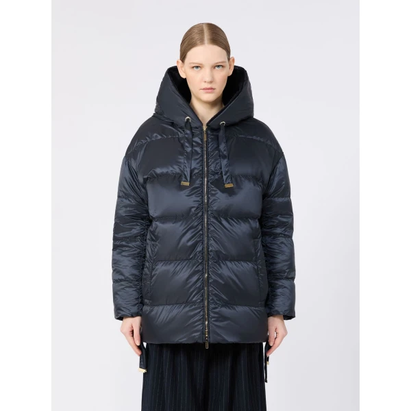 Max Mara Olivia Reversible Wool and Alpaca Puffer Jacket in Midnight Blue | Jackets | Coveti