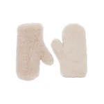 Max Mara Ombrato Alpaca and Wool Teddy Mittens in Beige | Gloves | Coveti