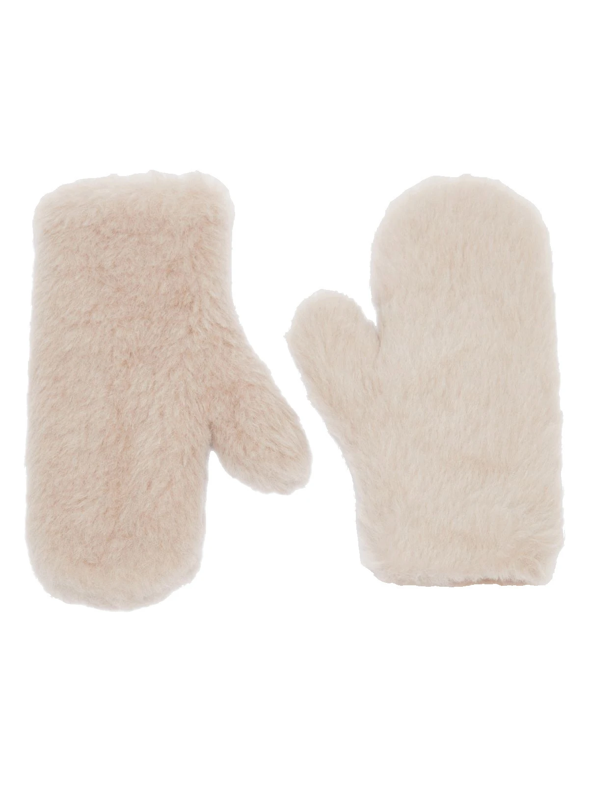 Max Mara Ombrato Alpaca and Wool Teddy Mittens in Beige Max Mara Ombrato Alpaca and Wool Teddy Mittens in Beige | Gloves | Coveti