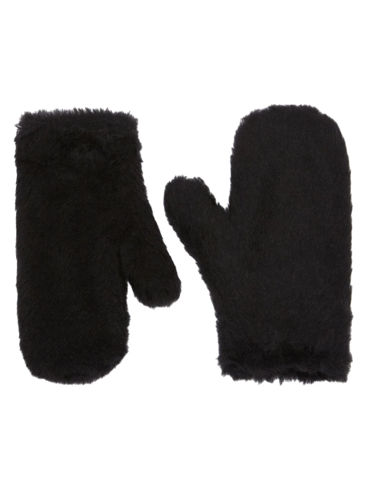 Max Mara Ombrato Alpaca and Wool Teddy Mittens in Black Max Mara Ombrato Alpaca and Wool Teddy Mittens in Black | Gloves | Coveti