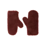 Max Mara Ombrato Alpaca and Wool Teddy Mittens in Rust | Gloves | Coveti