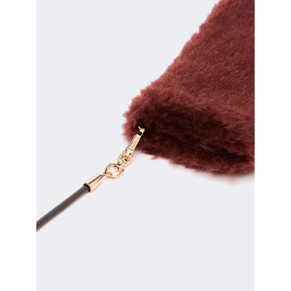 Max Mara Ombrato Alpaca and Wool Teddy Mittens in Rust | Gloves | Coveti