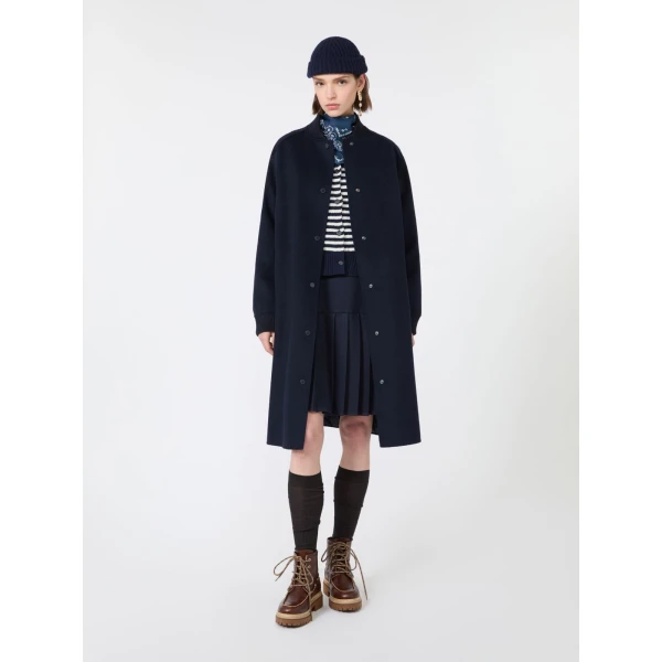 Max Mara Ombrosa Wool Cardigan in Navy | Cardigan | Coveti